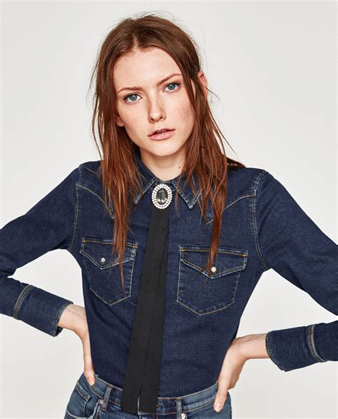 zara denim zippered shirt.